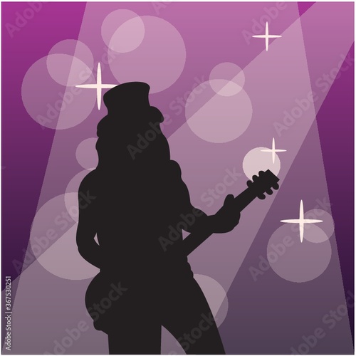 silhouette of a guitarist