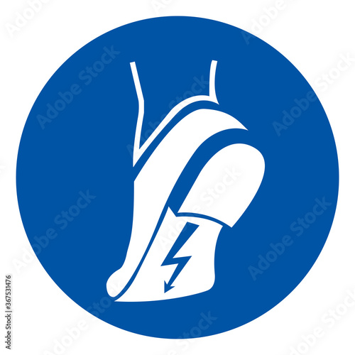 Wear Anti Static Shoes Symbol Sign ,Vector Illustration, Isolate On White Background Label. EPS10