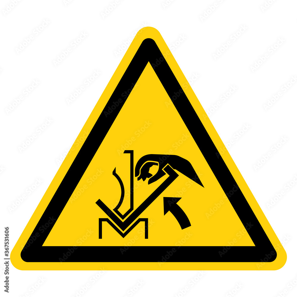 Hand Crush In Press Brake Symbol Sign, Vector Illustration, Isolate On White Background Label .EPS10 Hand Crush In Press Brake Symbol Sign, Vector Illustration, Isolate On White Background Label .EPS10
