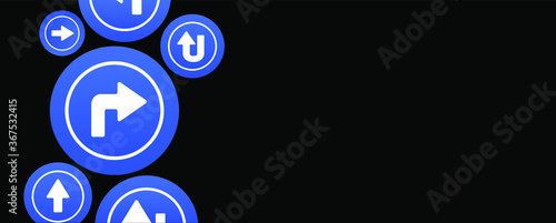 traffic sign on black background