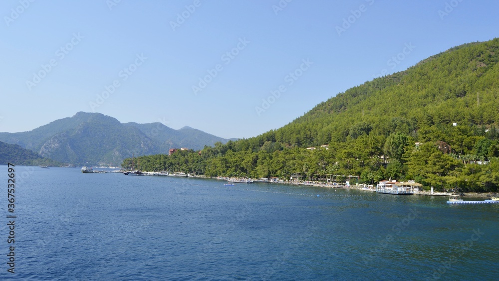 Turkey. Marmaris. Mediterranean coast. Walk on a yacht on the sea. Turkey. Marmaris. Mediterranean coast. Walk on a yacht on the sea.