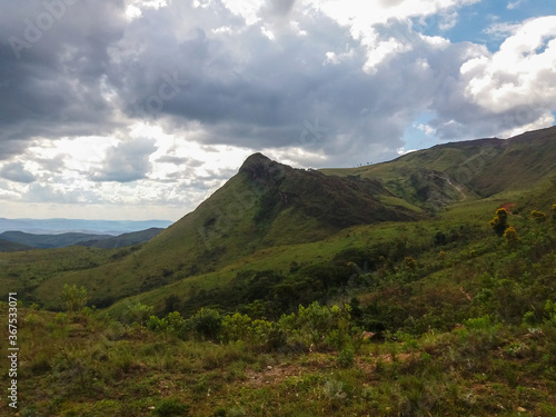 View of the mountains in Serra do Caraça Region in Brazil.