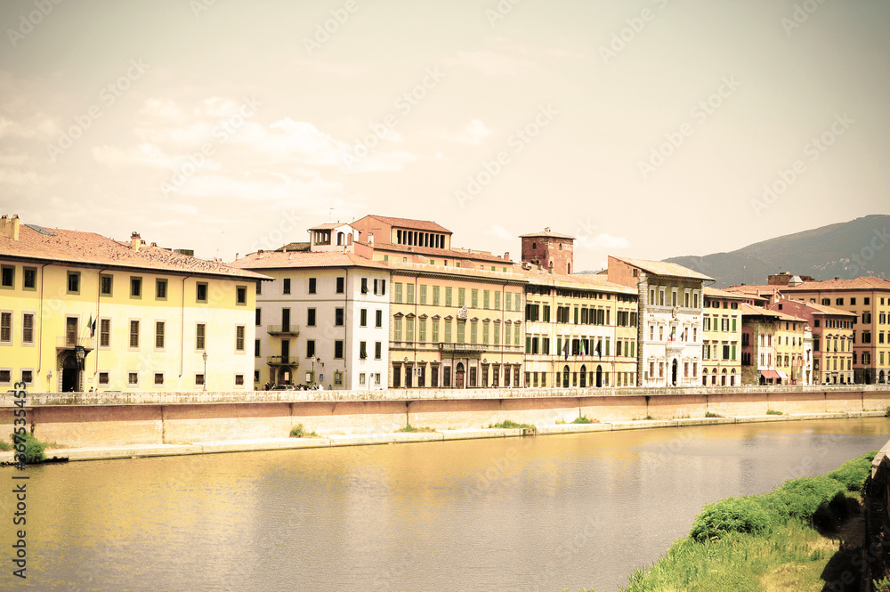 Embankment in the city of Pisa