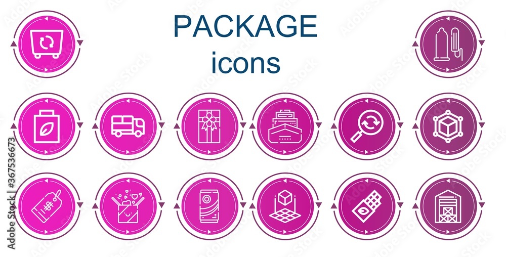 Editable 14 package icons for web and mobile Editable 14 package icons for web and mobile