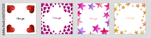 Foto Set of cards for valentine's day