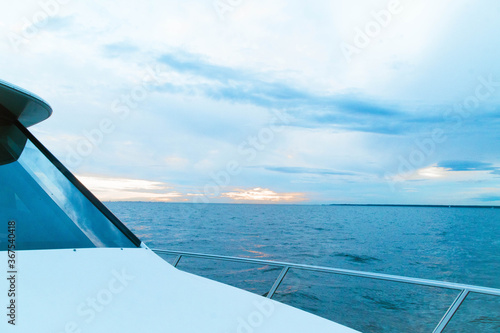 sail on a yacht at sunset