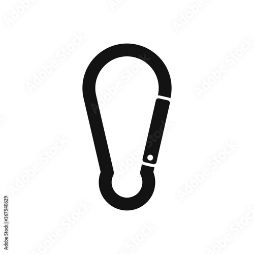 Carabiner icon isolated on white background. Vector illustration photo