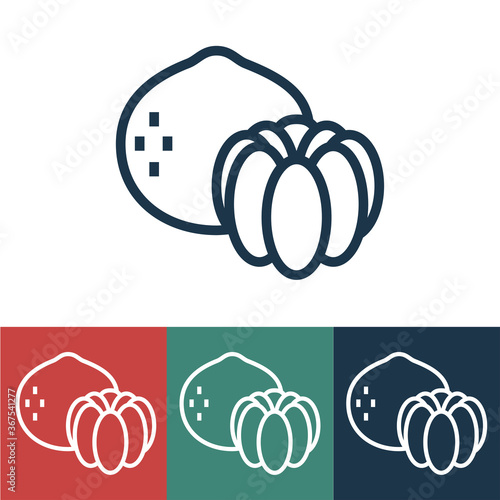 Linear vector icon with mandarin