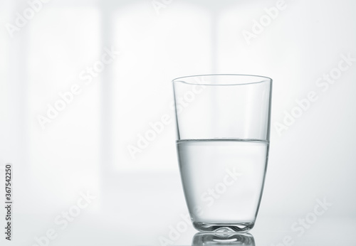 A glass of clean water on the table