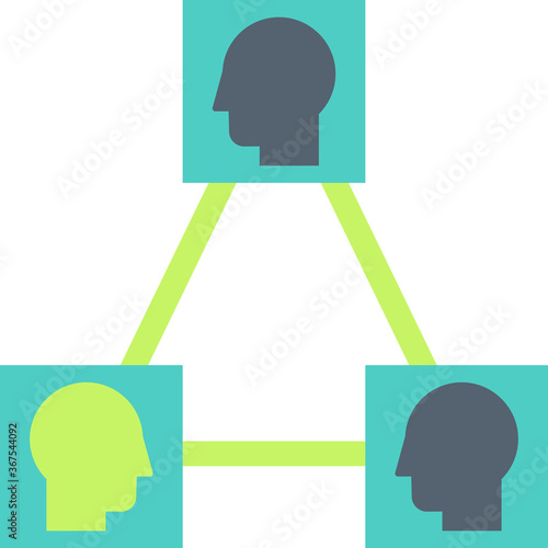Collaboration, teamwork flat vector icon