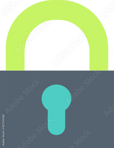 Closed padlock flat vector icon