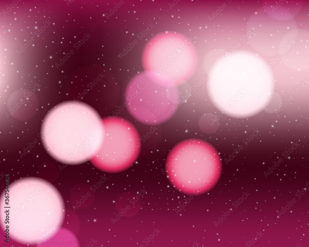 Bokeh style of abstract circles of blur glow spark lights on pink burgundy mesh gradient background Bokeh style of abstract circles of blur glow spark lights on pink burgundy mesh gradient background
