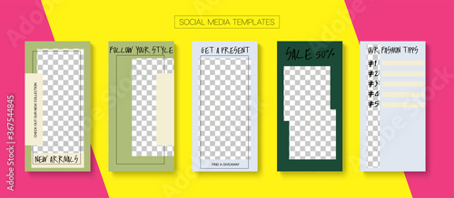 Social Stories Cool Vector Layout.