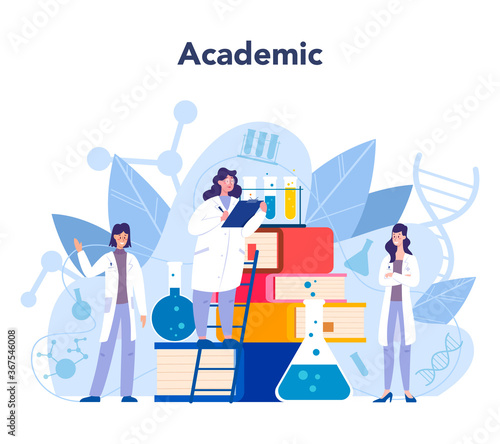 Scientist concept. Idea of education and innovation. Biology,
