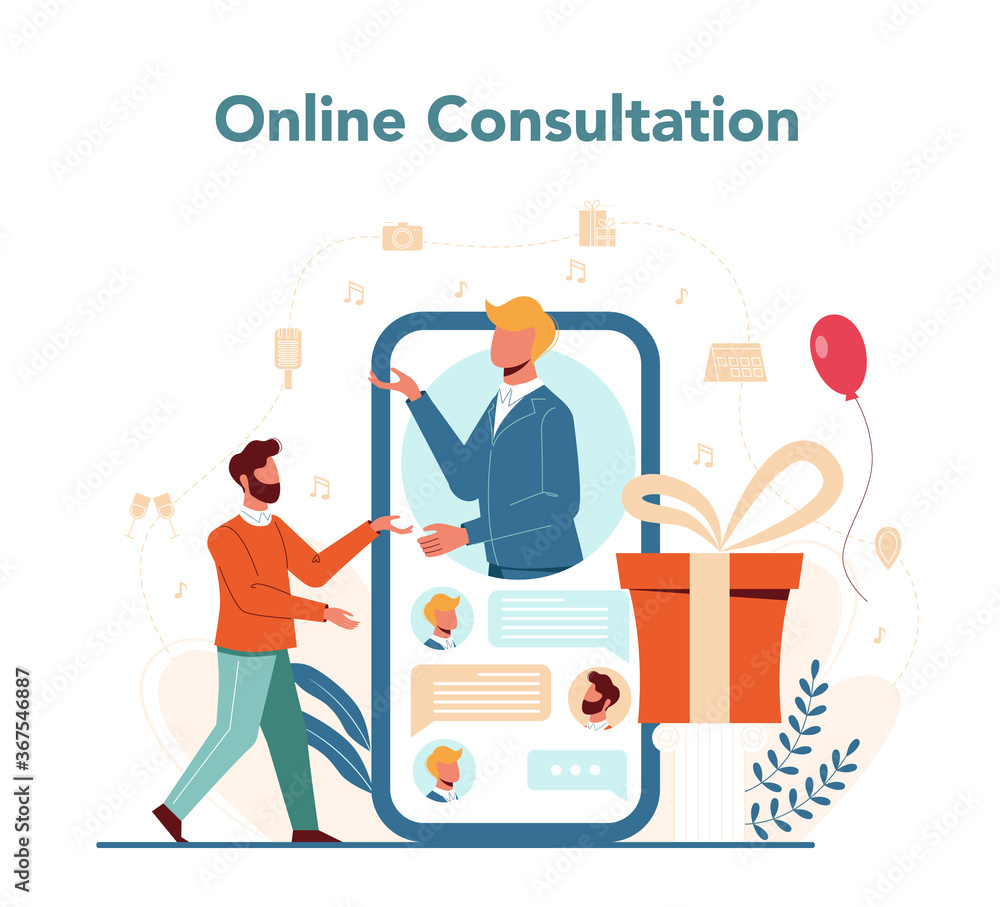 Event manager or service online service or platform set. Celebration Event manager or service online service or platform set. Celebration