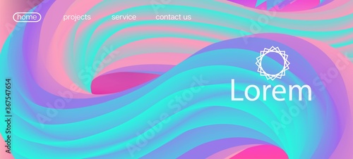 3d Fluid Lucid Vector Background. Landing Page, Pink, Purple Background. 