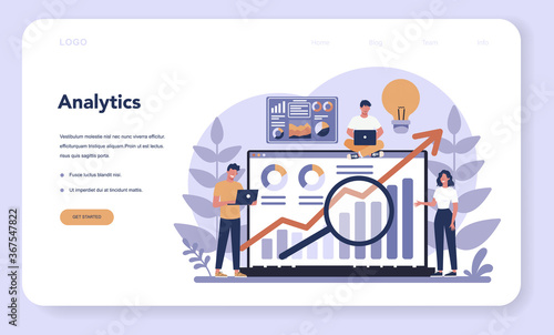 Big data web banner or landing page. Modern computer