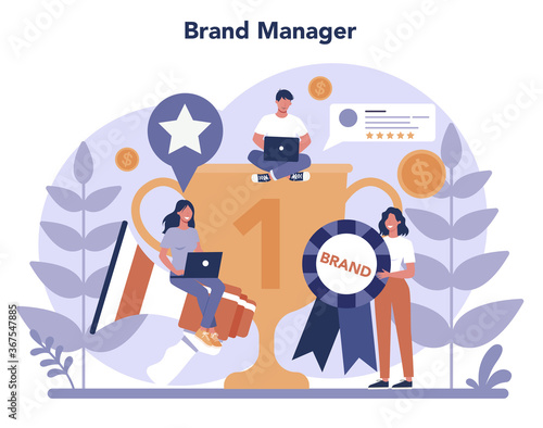 Brand manager concept. Marketing specialist create unique design © inspiring.team