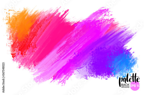 Artistic backdrop, vector with brush strokes, brush paint look background with colorful hand painted stains.