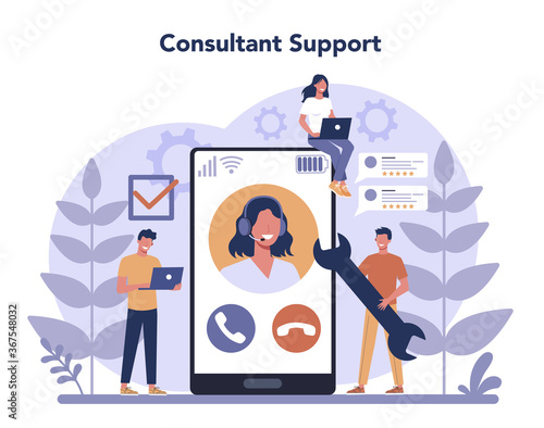Call center or technical support concept. Idea of customer service.