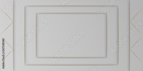 Abstract luxury light with frame gold grey gradient background