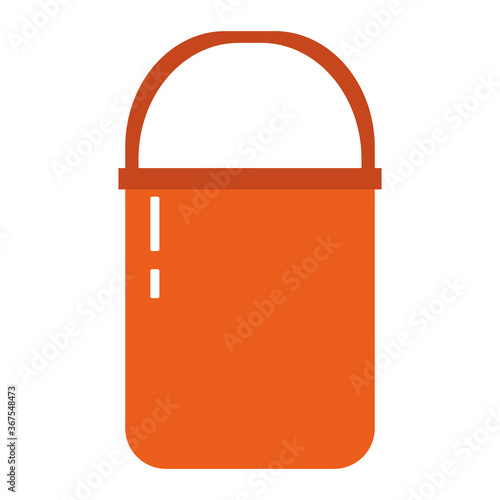 Orange bucket icon. Cleaning equipment icon - Vector