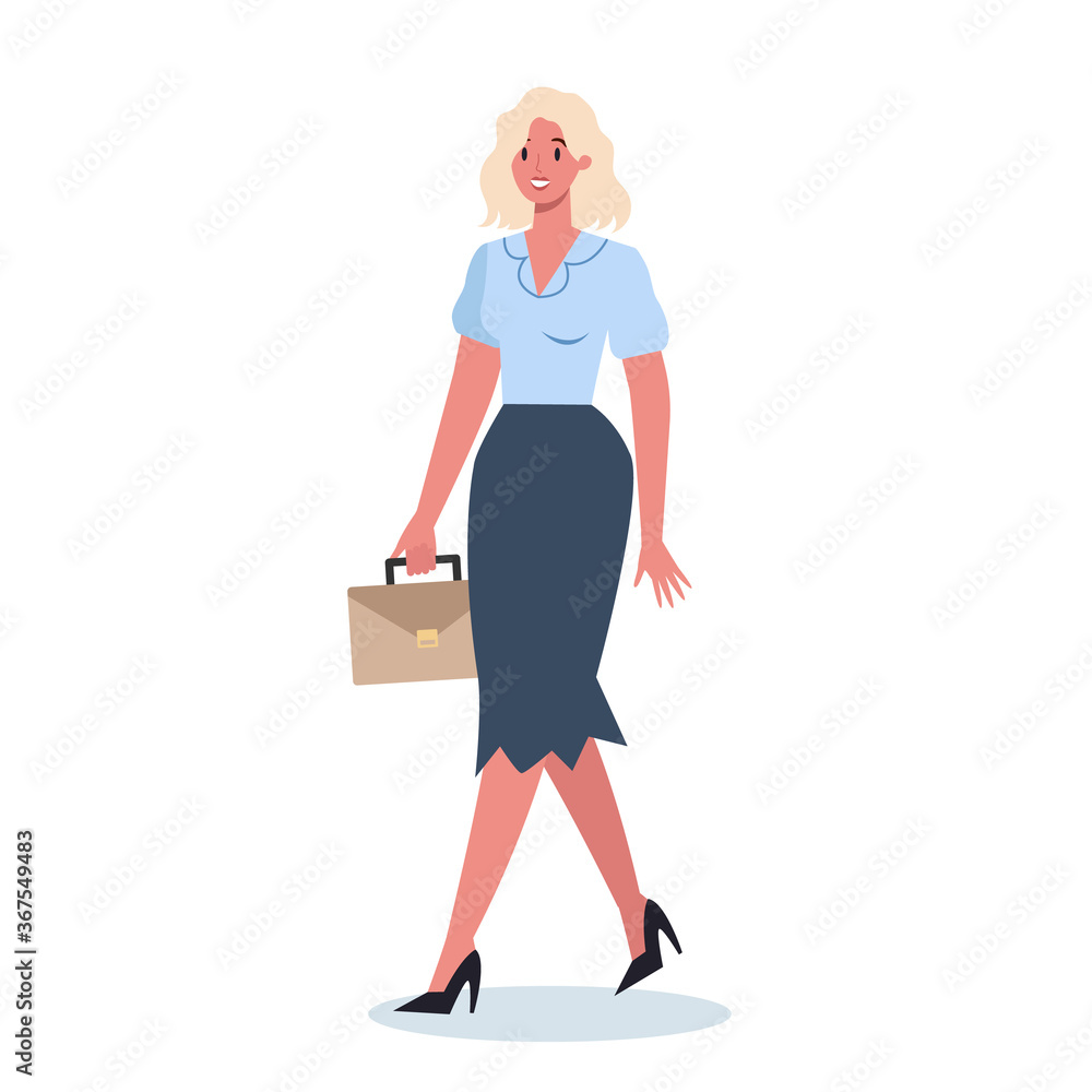 Set of young business character on their way. Female character Set of young business character on their way. Female character