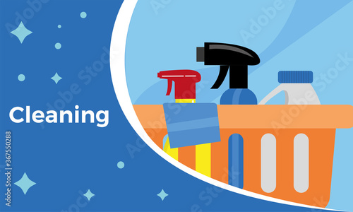 Cleaning products poster. Hygiene and cleaning poster - Vector