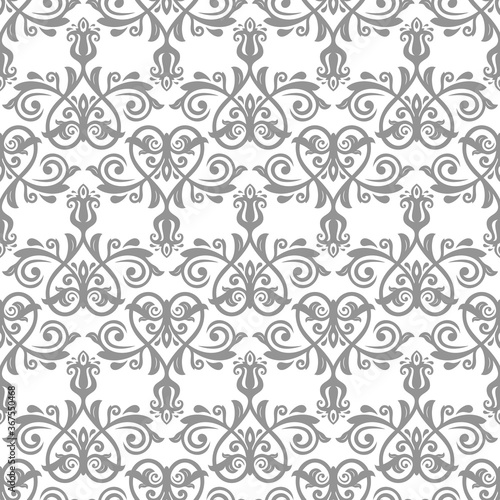 Classic seamless vector pattern. Damask orient ornament. Classic vintage gary background. Orient ornament for fabric, wallpaper and packaging