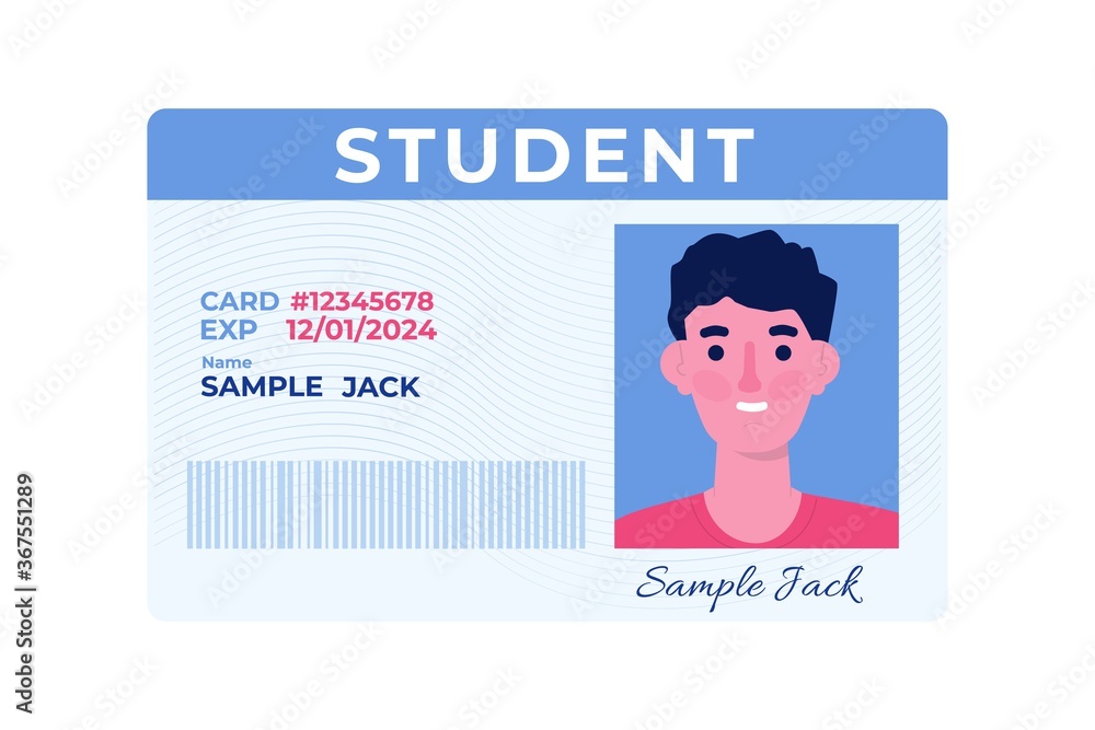 School Id Card With A Photograph