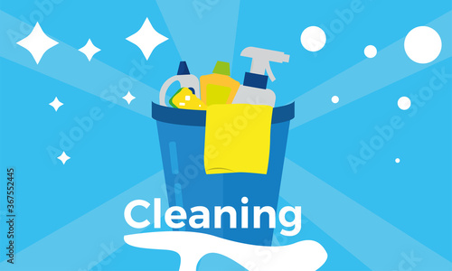 Cleaning products poster. Hygiene and cleaning poster - Vector