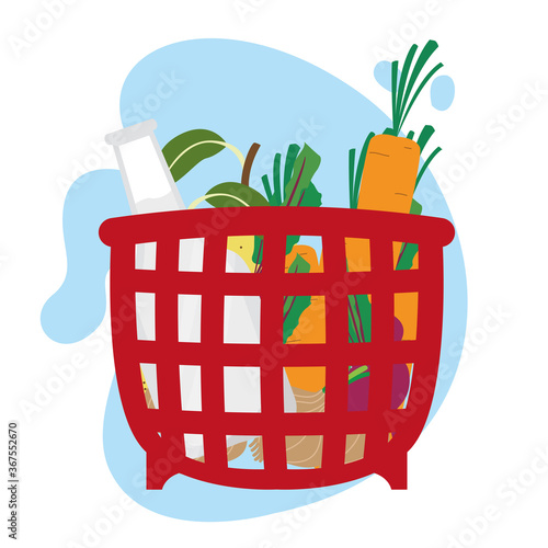 Shopping basket icon. Groceries icons. Market basket - Vector