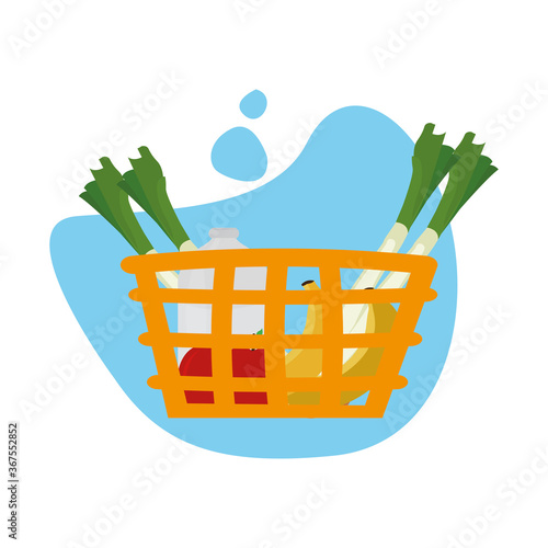 Shopping basket icon. Groceries icons. Market basket - Vector