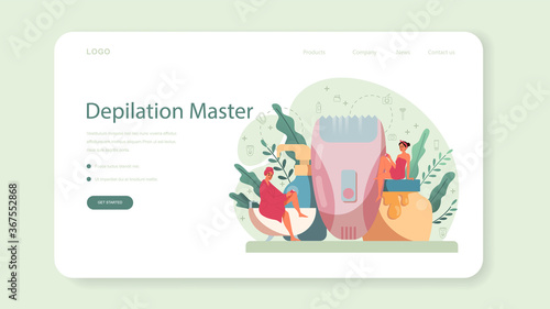 Depilation and epilation web banner or landing page. Hair removal