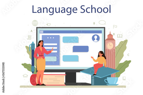 English class online service or platform. Study foreign languages