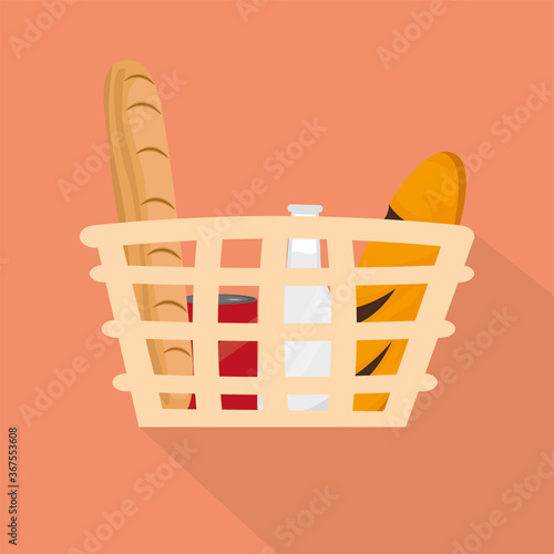 Shopping basket icon. Groceries icons. Market basket - Vector