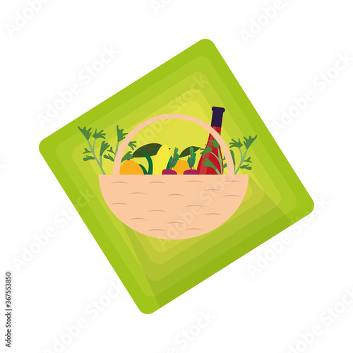 Shopping basket icon. Groceries icons. Market basket - Vector