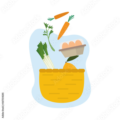Shopping basket icon. Groceries icons. Market basket - Vector
