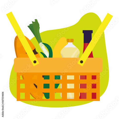 Shopping basket icon. Groceries icons. Market basket - Vector