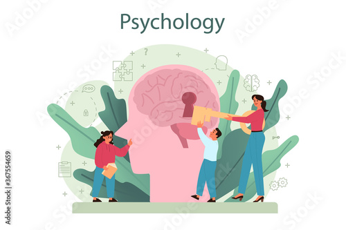 Psychology concept. Mental and emotional health studying. Studying