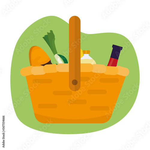 Shopping basket icon. Groceries icons. Market basket - Vector