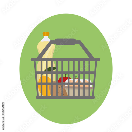 Shopping basket icon. Groceries icons. Market basket - Vector