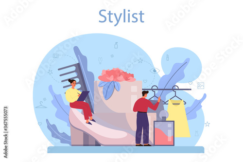 Fashion stylist concept. Modern, creative job, professional fashion
