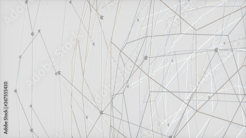 Abstract image of a fragment of a sphere from a gray web 3D image