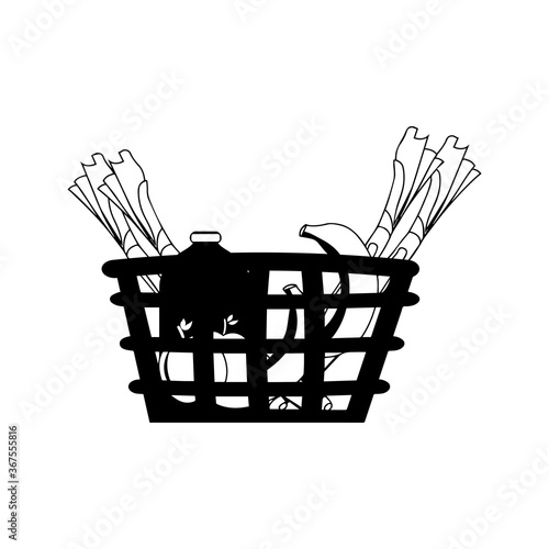 Shopping basket icon. Groceries icons. Market basket - Vector