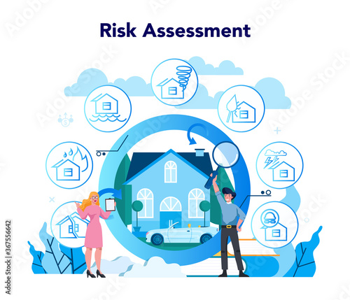 Underwriter concept. Business insurance, financial payment in case