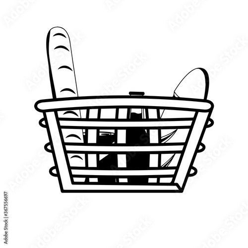Shopping basket icon. Groceries icons. Market basket - Vector