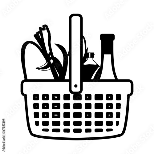 Shopping basket icon. Groceries icons. Market basket - Vector