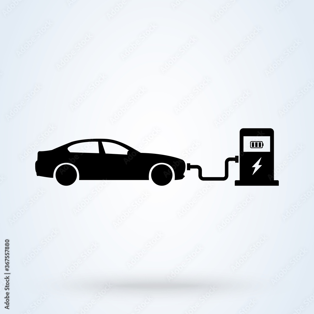 electric car charger. Simple modern icon design illustration.