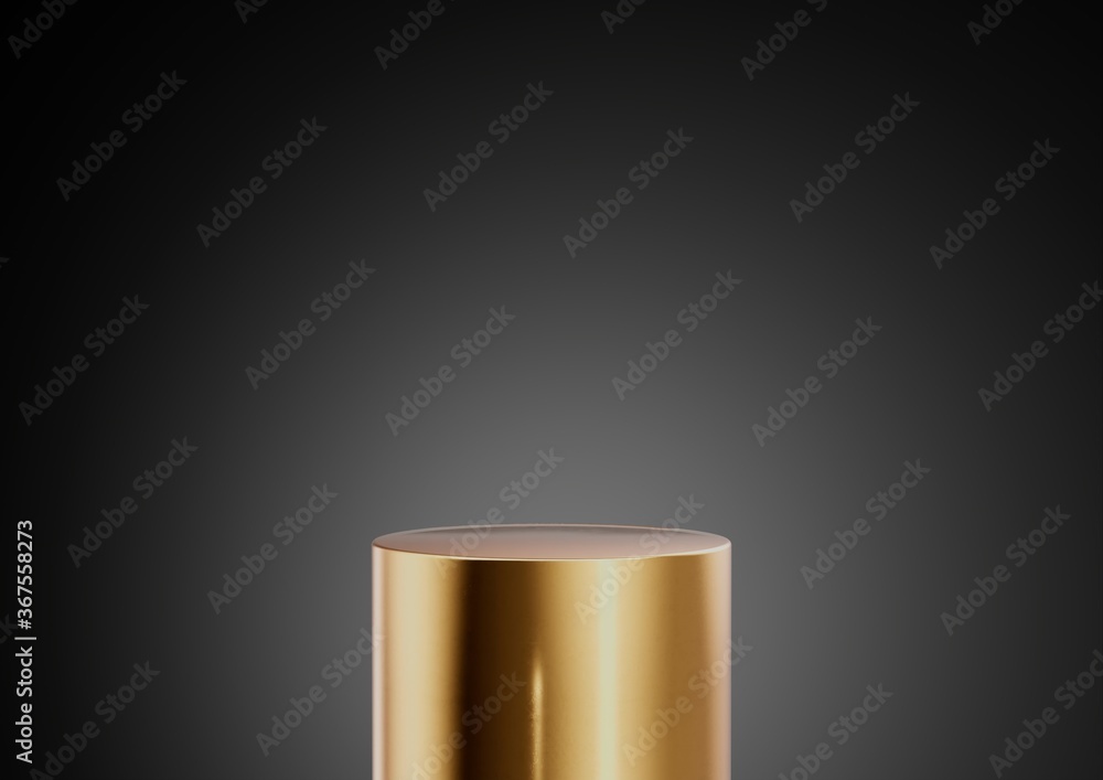 Golden or gold product display or showcase pedestal on simple background with cylinder stand concept. Golden studio podium or platform product template. 3D rendering
Golden or gold product display or showcase pedestal on simple background with cylinder stand concept. Golden studio podium or platform product template. 3D rendering